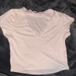 Cream white crop top